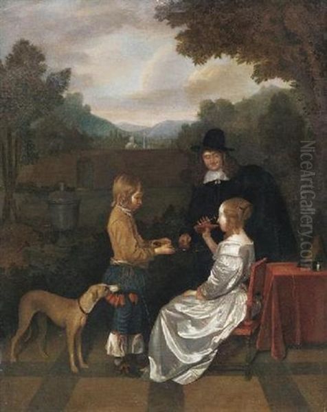 Die Erfrischung Oil Painting by Gerard ter Borch the Younger