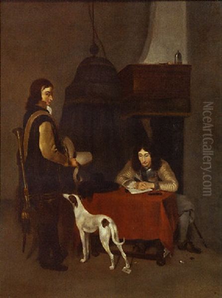 L'estafette Oil Painting by Gerard ter Borch the Younger