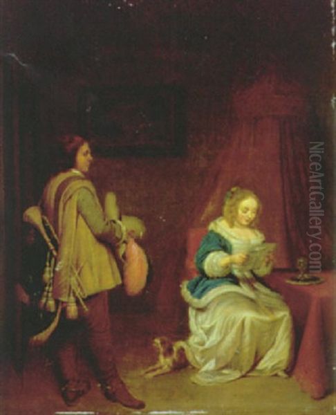 Der Liebesbrief Oil Painting by Gerard ter Borch the Younger