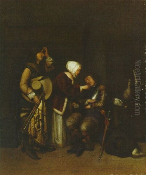 The Sleeping Soldier Oil Painting by Gerard ter Borch the Younger