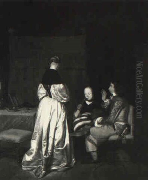 Conversation Oil Painting by Gerard ter Borch the Younger