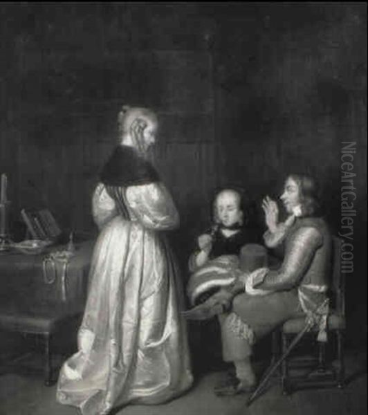 The Parental Admonition Oil Painting by Gerard ter Borch the Younger