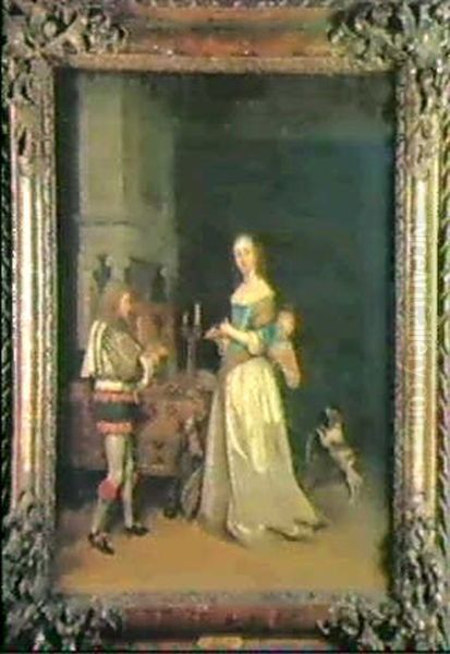 Jeune Femme A Sa Toilette Oil Painting by Gerard ter Borch the Younger