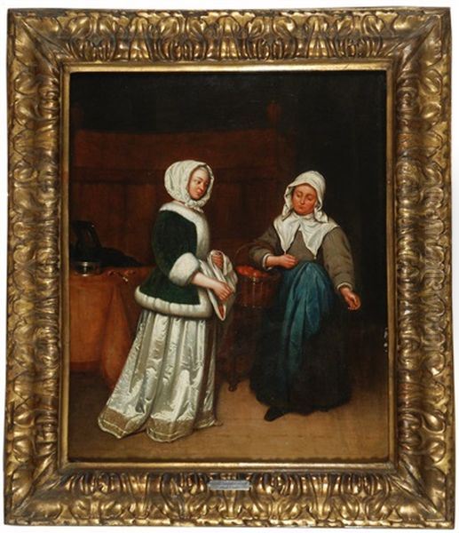 La Spesa Quotidiana Oil Painting by Gesina Ter Borch