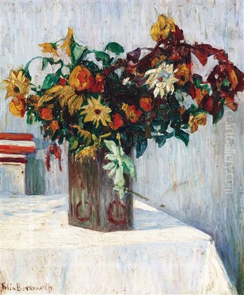 Still-life Of Flowers Oil Painting by Felix Borchardt