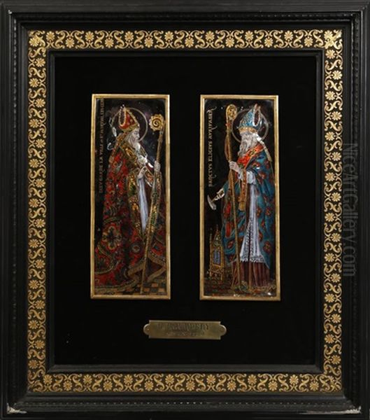 Saint Eloi Et Saint Martial (2 Works) Oil Painting by Louis Bordery