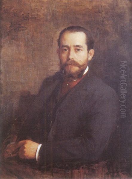 Portrait Du Photographe Nadar Oil Painting by Ernest Bordes