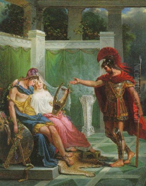 The Surprise Of The Roman General Oil Painting by Jacques-Charles Bordier du Bignon