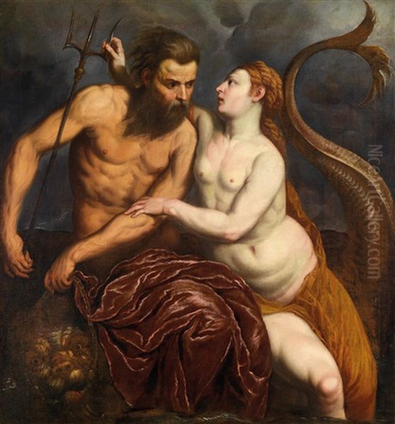 Neptun Und Amphitrite Oil Painting by Paris Bordone