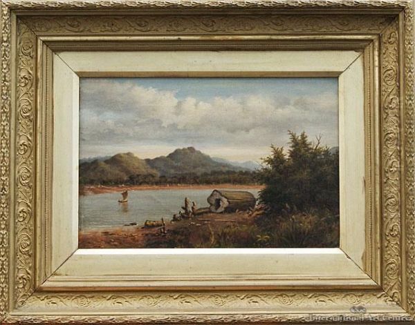 Waikato River Oil Painting by Albert Edward Aldis