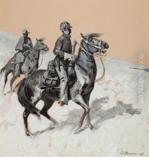 Pony Soldiers Oil Painting by Edward Borein