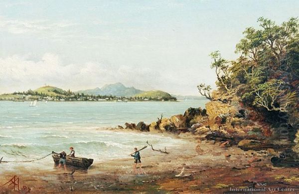 Judges Bay, Parnell Oil Painting by Albert Edward Aldis