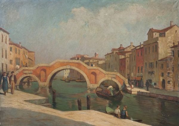 Puente De Venecia Oil Painting by Raffaele Borella