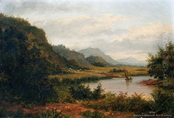 Waikato River Oil Painting by Albert Edward Aldis