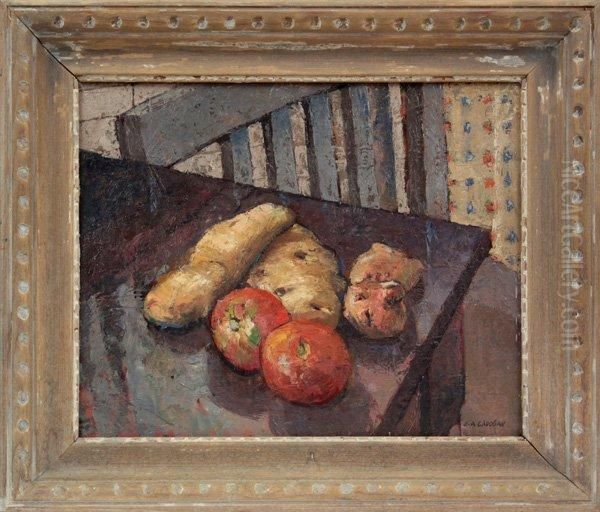 Potatoes And Tomatoes Oil Painting by Edwin Aldis