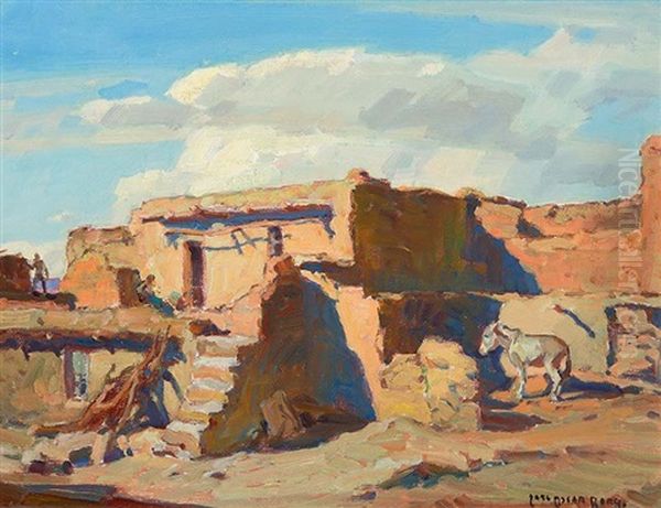 Hopi Village (walpi) Oil Painting by Carl Oscar Borg