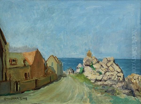 Village Near The Coast Oil Painting by Carl Oscar Borg