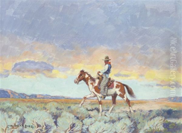 Evening In The Bad Lands, Montana Oil Painting by Carl Oscar Borg