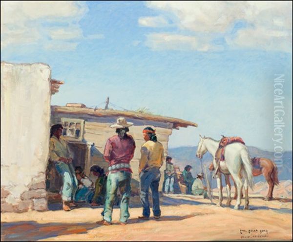 Oraibi, Arizona Oil Painting by Carl Oscar Borg