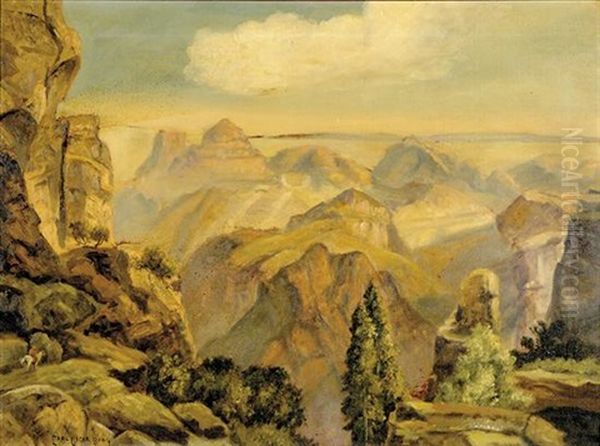 Western Canyons Oil Painting by Carl Oscar Borg