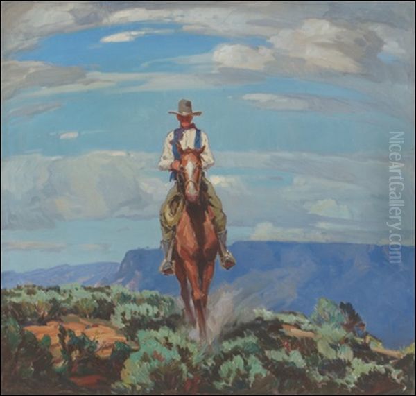 A Knight Of The West Oil Painting by Carl Oscar Borg