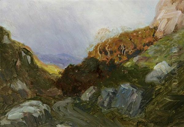 Mountain Landscape Oil Painting by Carl Oscar Borg