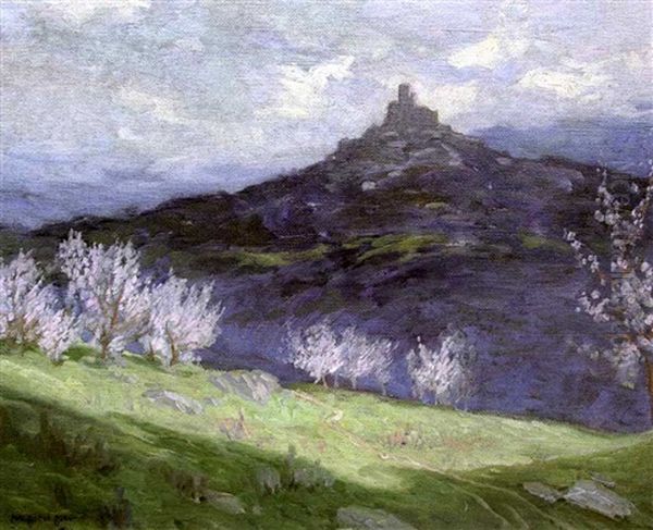 Vue De Subiaco En Italie Oil Painting by Carl Oscar Borg