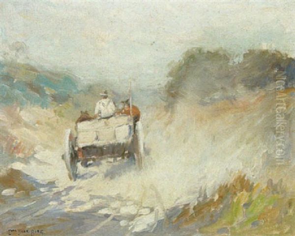 Figures On A Wagon Oil Painting by Carl Oscar Borg