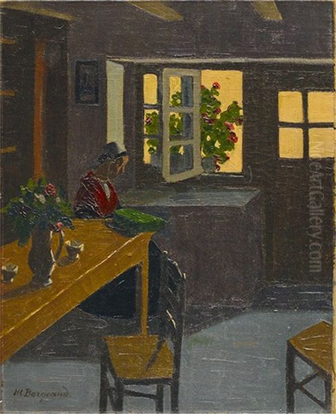 Jeune Femme A La Cuisine Oil Painting by Marius Borgeaud