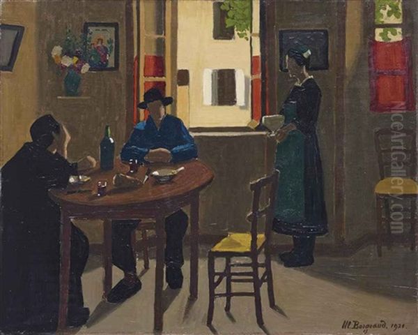 La Bonne Et La Soupiere Oil Painting by Marius Borgeaud