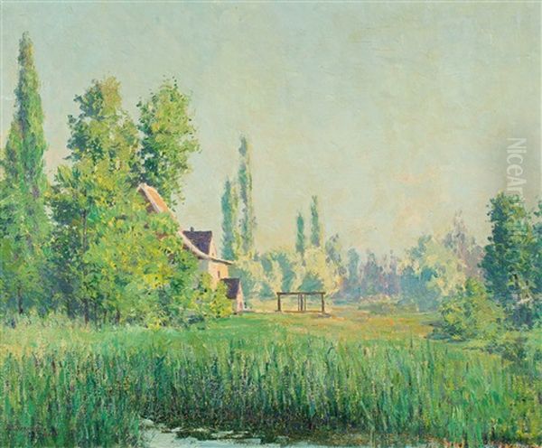 Moret, Le Matin Oil Painting by Marius Borgeaud