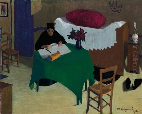 Le Repas Solitaire Oil Painting by Marius Borgeaud