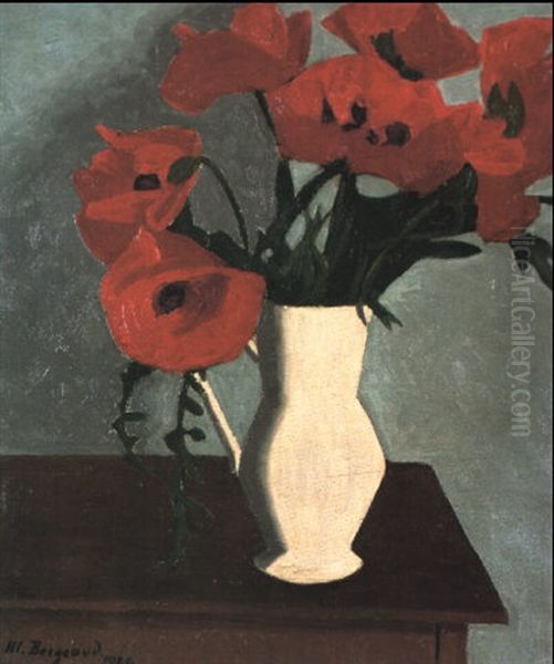 Stilleben Mit Mohnblumen Oil Painting by Marius Borgeaud