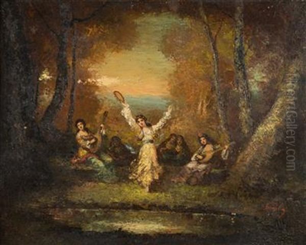 Festival At The Lake Oil Painting by Frederic Borgella