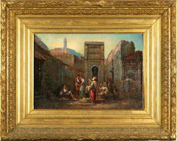 Scene De Marche Oriental Oil Painting by Frederic Borgella