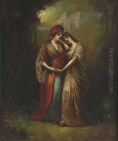 Couple D'amoureux Oil Painting by Frederic Borgella