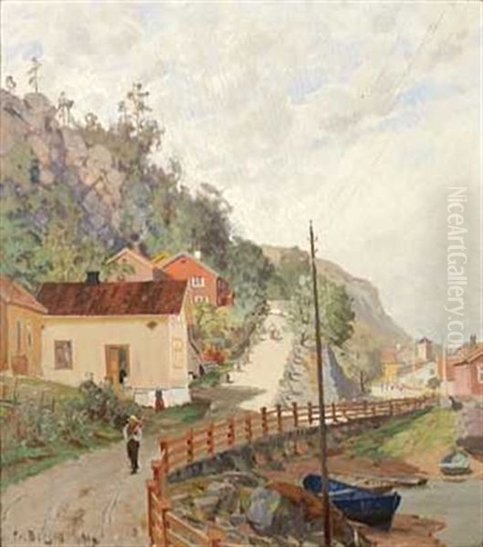 Fra En Kystby Oil Painting by Hans Frederik Henriksen Borgen