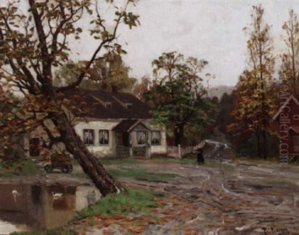 Gardstun Oil Painting by Hans Frederik Henriksen Borgen