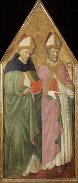 Deux Saints Eveques Oil Painting by  Borghese di Pietro