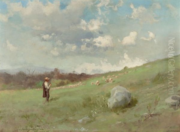 In The California Hills Oil Painting by Gutzon (John-Gutzon-Mothe) Borglum