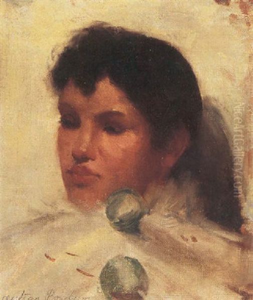 Portrait Of A Lady Oil Painting by Gutzon (John-Gutzon-Mothe) Borglum