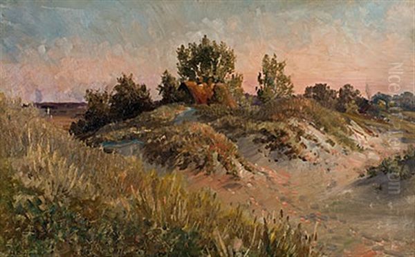 Dunen. Abendstimmung Prerow Am Dars Oil Painting by Heinrich Borgmann