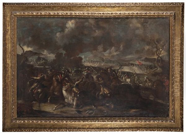 Scena Di Battaglia Oil Painting by Ambrogio Borgognone