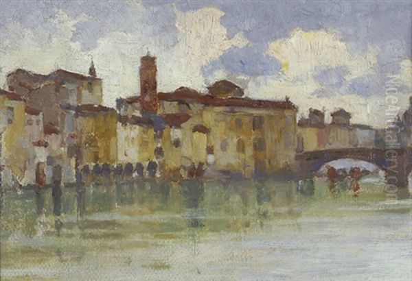 Ponte Vecchio Oil Painting by Romeo Borgognoni