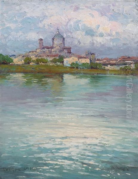 Pavia Oil Painting by Romeo Borgognoni