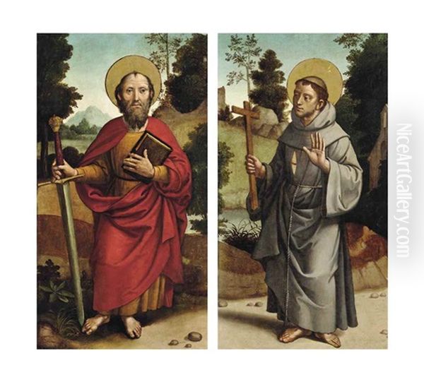 Saint Paul; And Saint Francis Oil Painting by Juan de Borgona the Elder