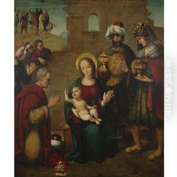 Adoration Of The Magi Oil Painting by Juan de Borgona the Elder