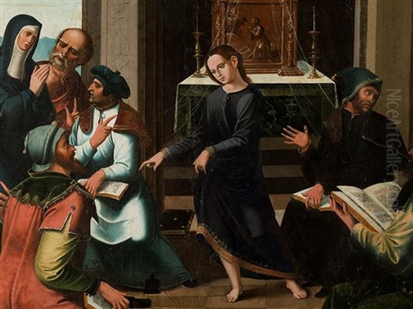 Christ With The Doctors Oil Painting by Juan de Borgona the Younger