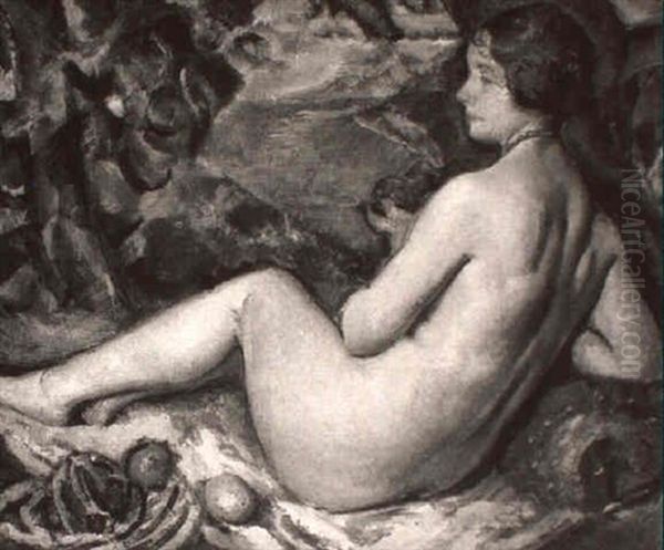 Reclining Nude Oil Painting by Adolphe Borie