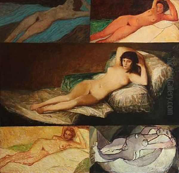 Goya Nude Through Time Oil Painting by Alexandr Alekseevich Borisov